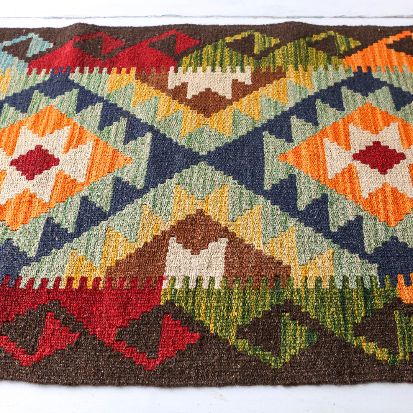 Unique Kelim Wool Hall Runner - Design B