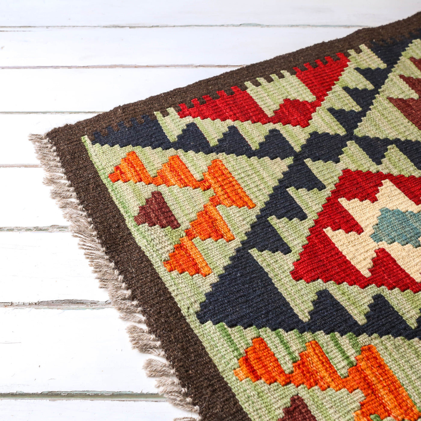 Unique Kelim Wool Hall Runner - Design D