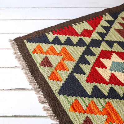 Unique Kelim Wool Hall Runner - Design D