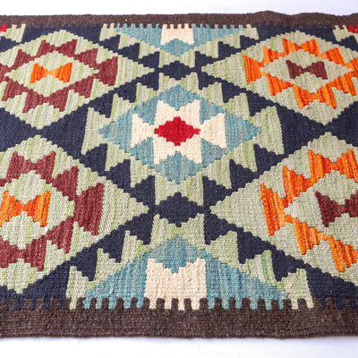 Unique Kelim Wool Hall Runner - Design D
