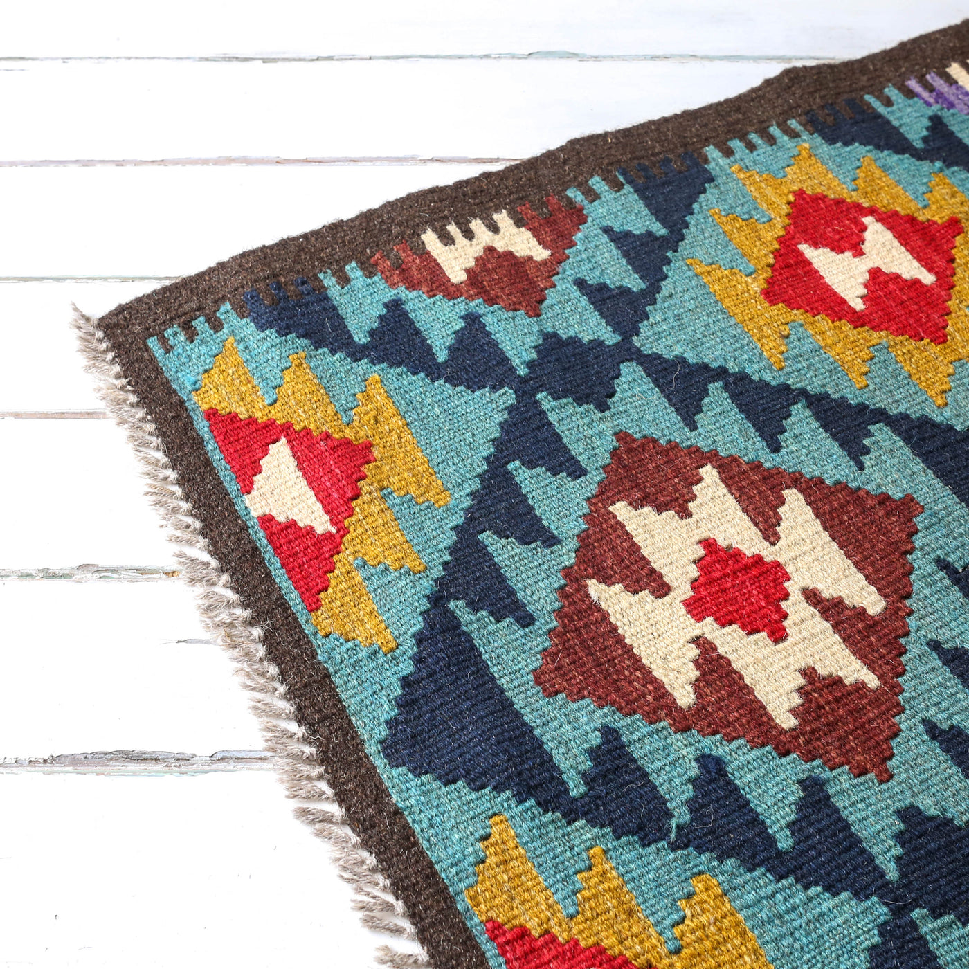 Unique Kelim Wool Hall Runner - Design A