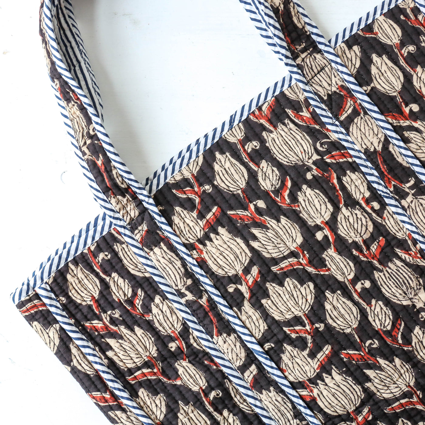 Quilted Cotton Shoulder Tote