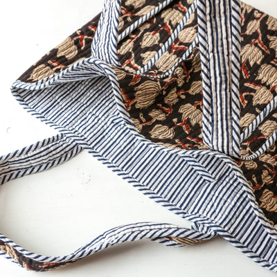 Quilted Cotton Shoulder Tote