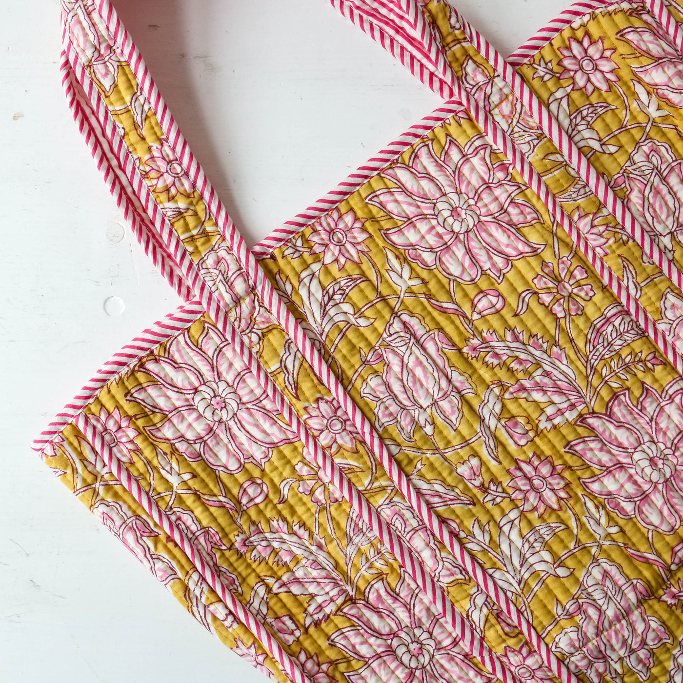 Quilted Cotton Shoulder Tote