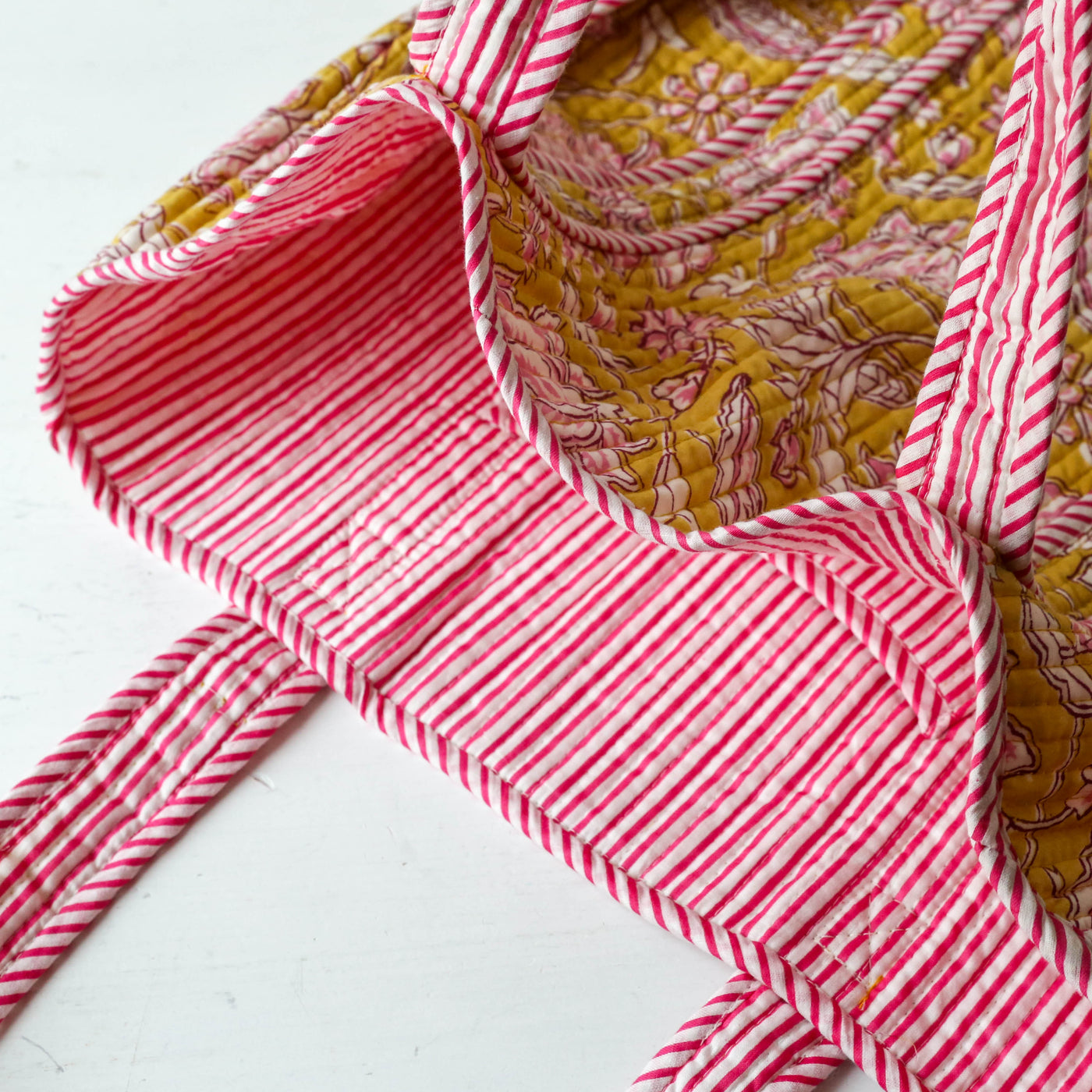 Quilted Cotton Shoulder Tote