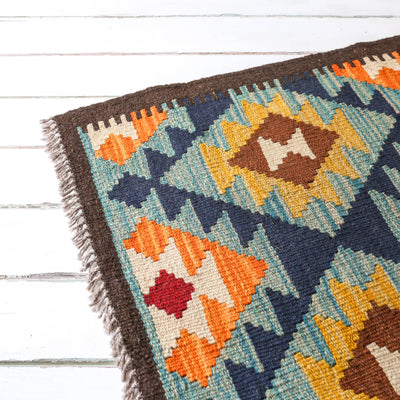 Unique Kelim Wool Hall Runner - Design C