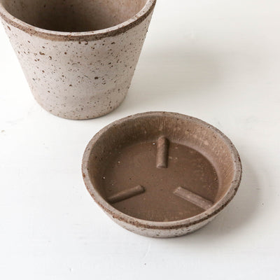 12cm Julie Plant Pot & Saucer - Grey