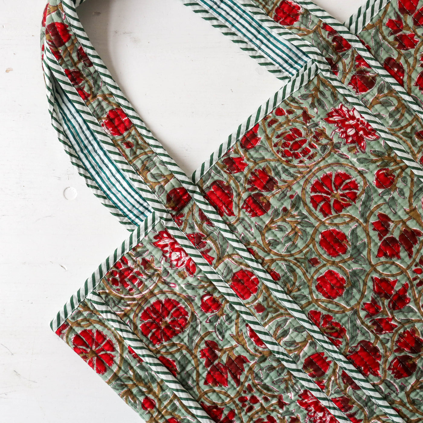 Quilted Cotton Shoulder Tote