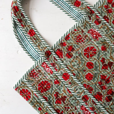 Quilted Cotton Shoulder Tote