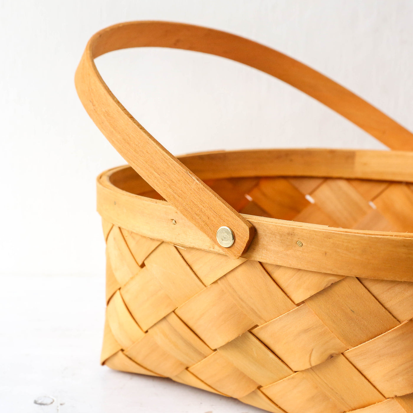 Woven Splitwood Hamper Basket