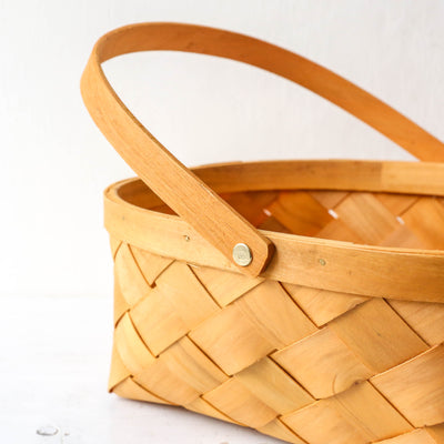 Woven Splitwood Hamper Basket