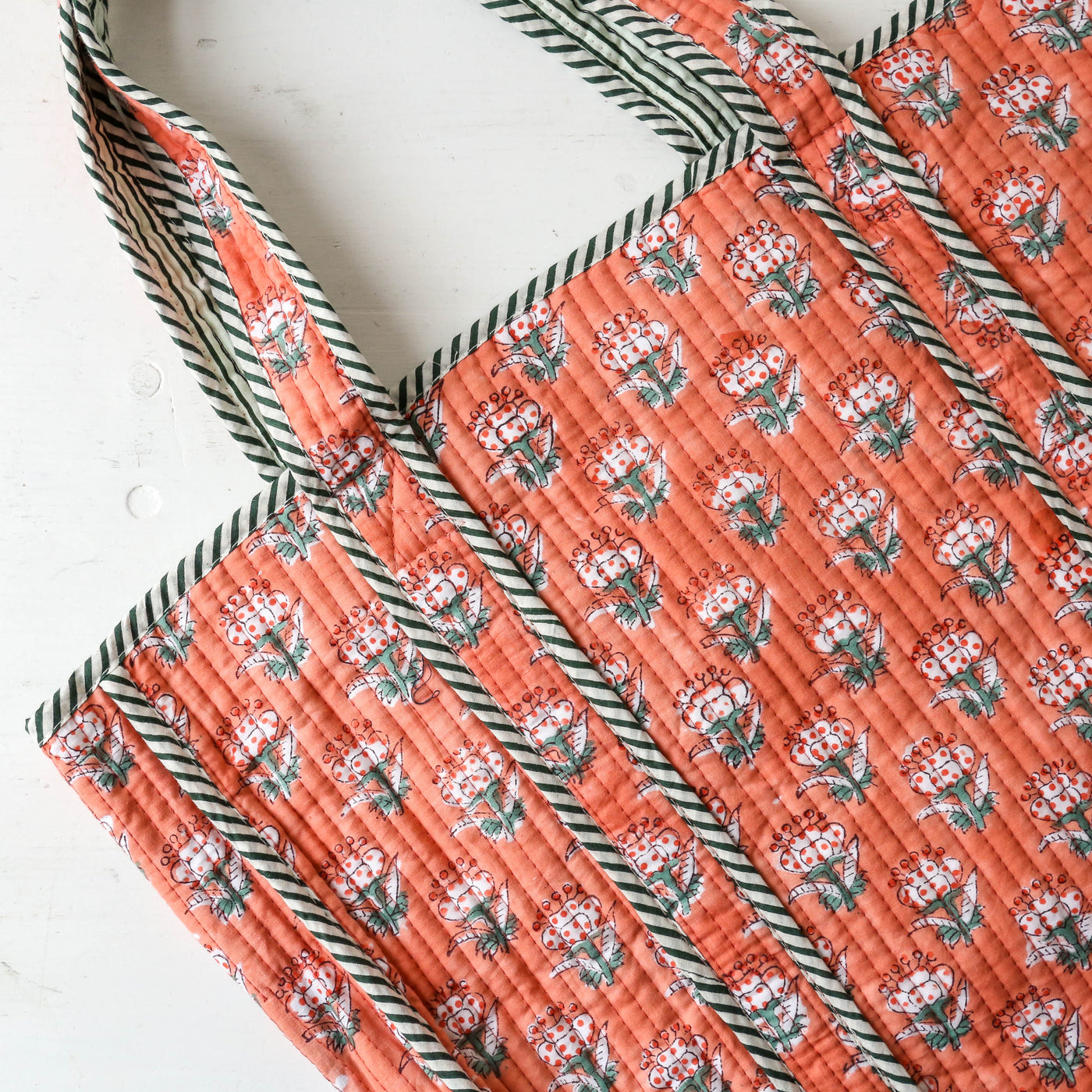 Quilted Cotton Shoulder Tote