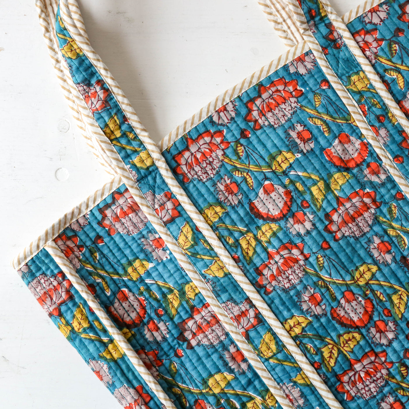 Quilted Cotton Shoulder Tote