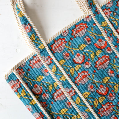 Quilted Cotton Shoulder Tote