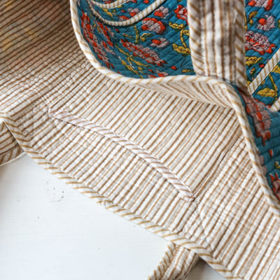 Quilted Cotton Shoulder Tote