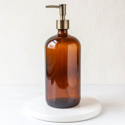 Amber Glass Pump Bottle