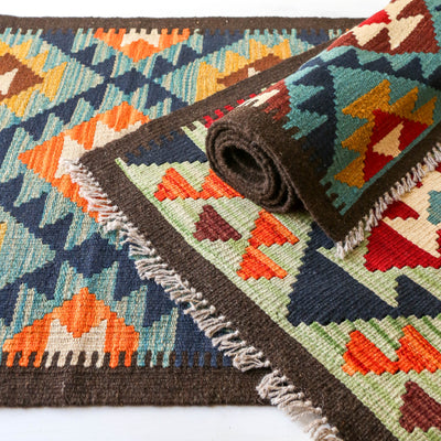 Unique Kelim Wool Hall Runner - Design D