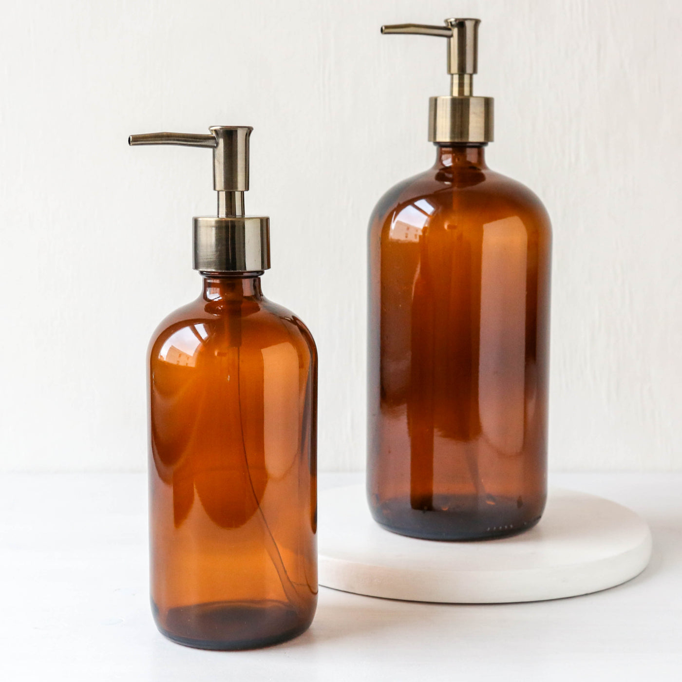 Amber Glass Pump Bottle