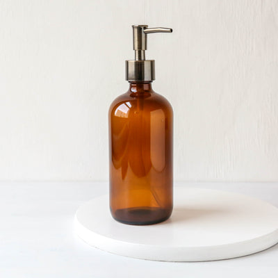 Amber Glass Pump Bottle