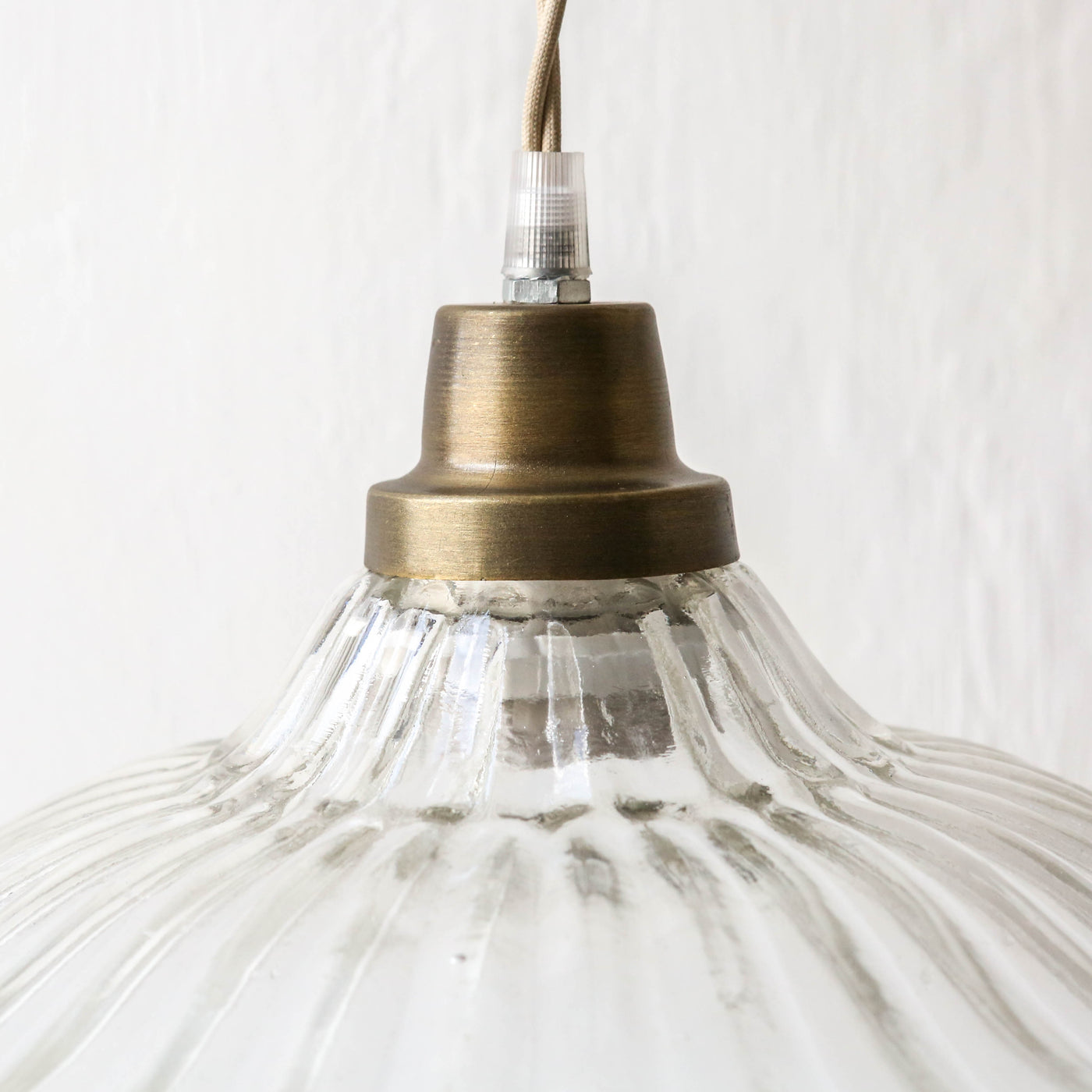 Glass Pendant Lamp 'Gunilla' - Antique Brass