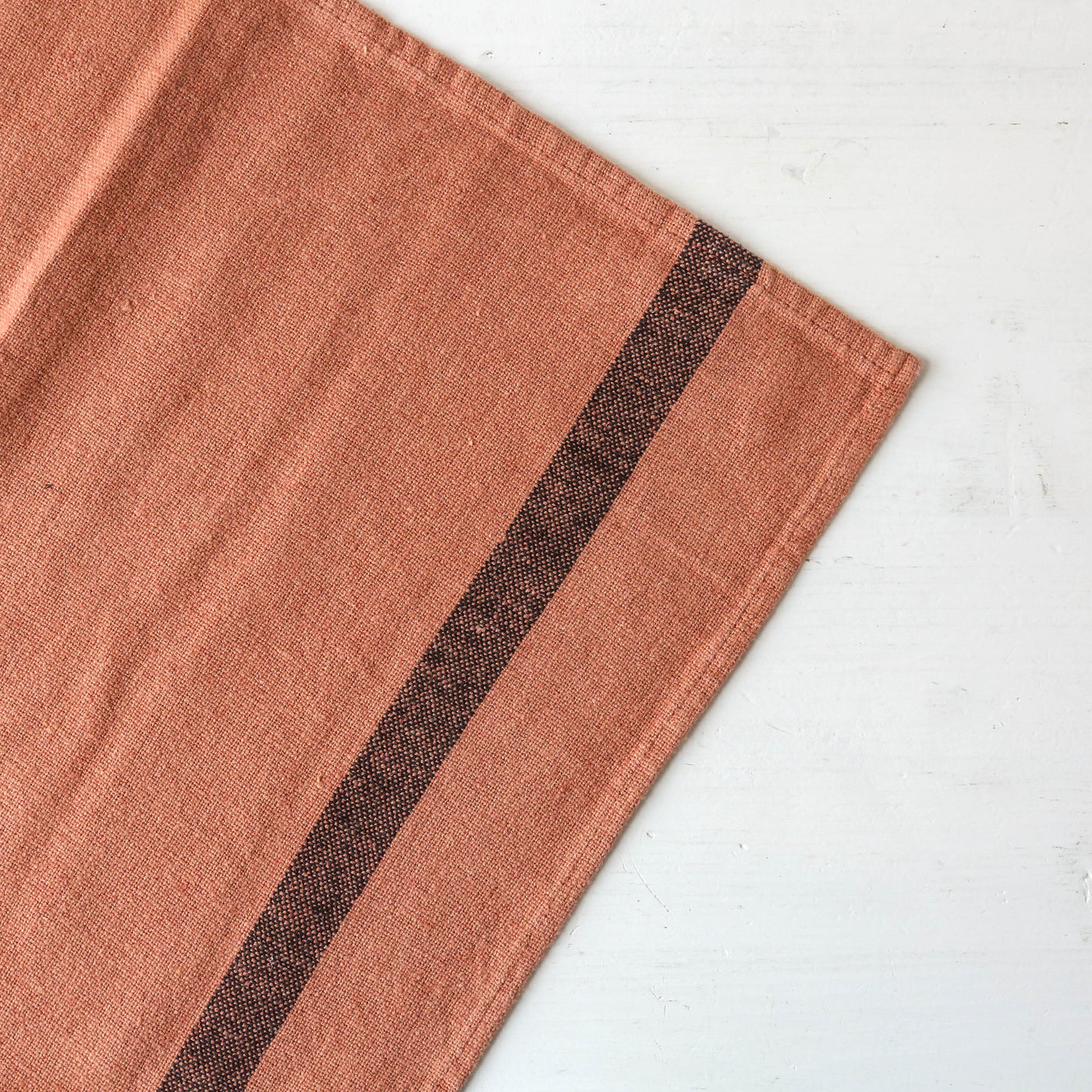 Linen Cotton Stripe Tea Towel - Mocca