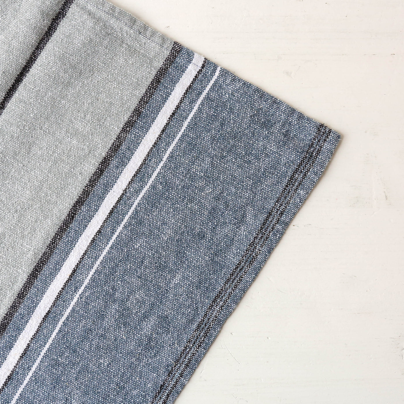 Linen Cotton 'Rimini' Stripe Tea Towel - Celadon