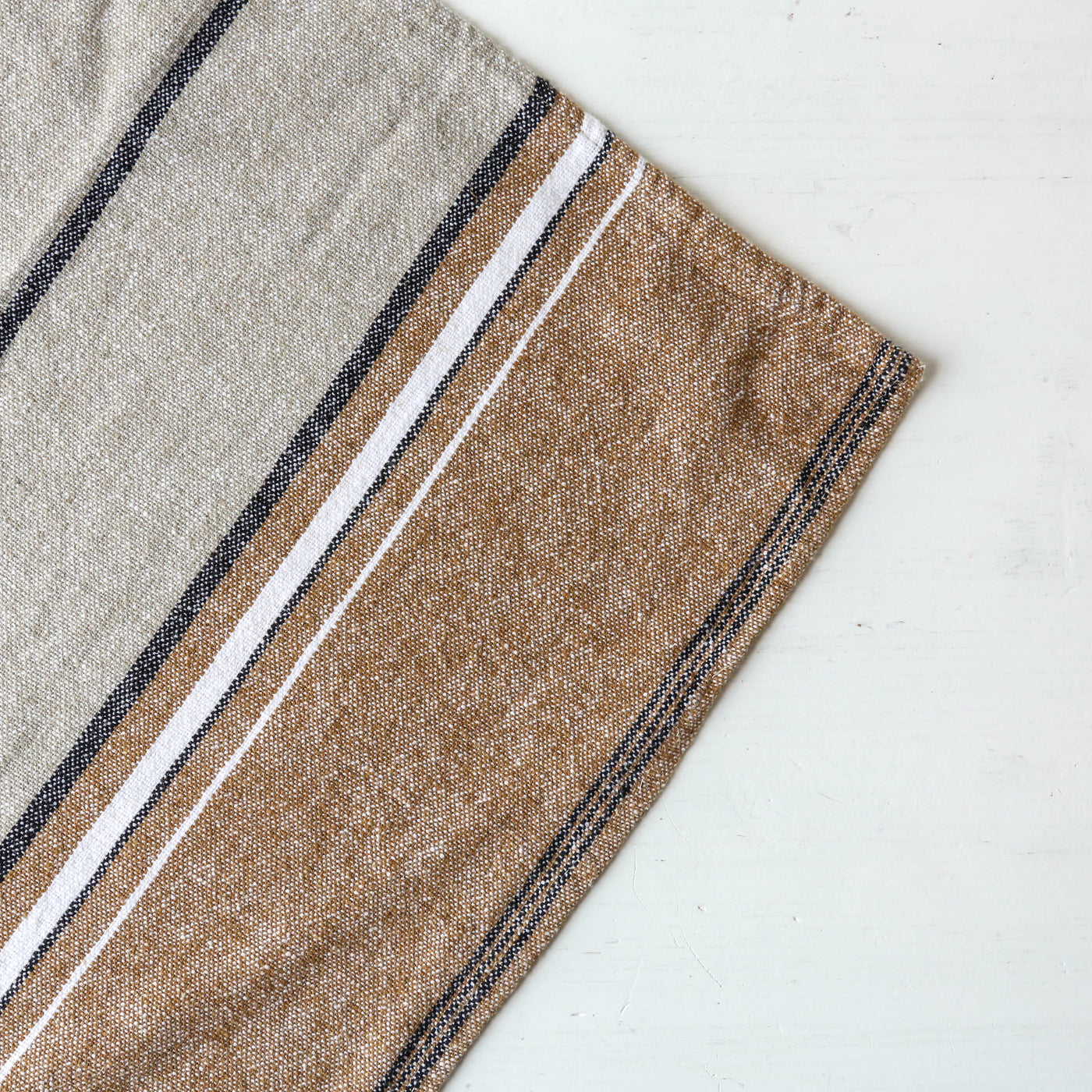 Linen Cotton 'Rimini' Stripe Tea Towel - Natural