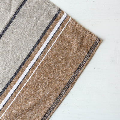 Linen Cotton 'Rimini' Stripe Tea Towel - Natural
