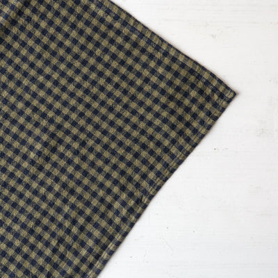 Washed Linen Cotton Gingham Check Tea Towel - Ink