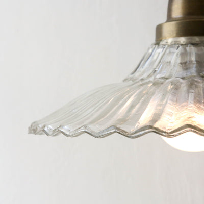 Glass Pendant Lamp 'Gunilla' - Antique Brass