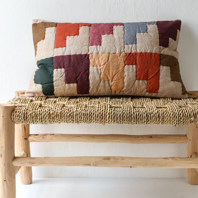 Multi Colour Blocks Oblong Cushion