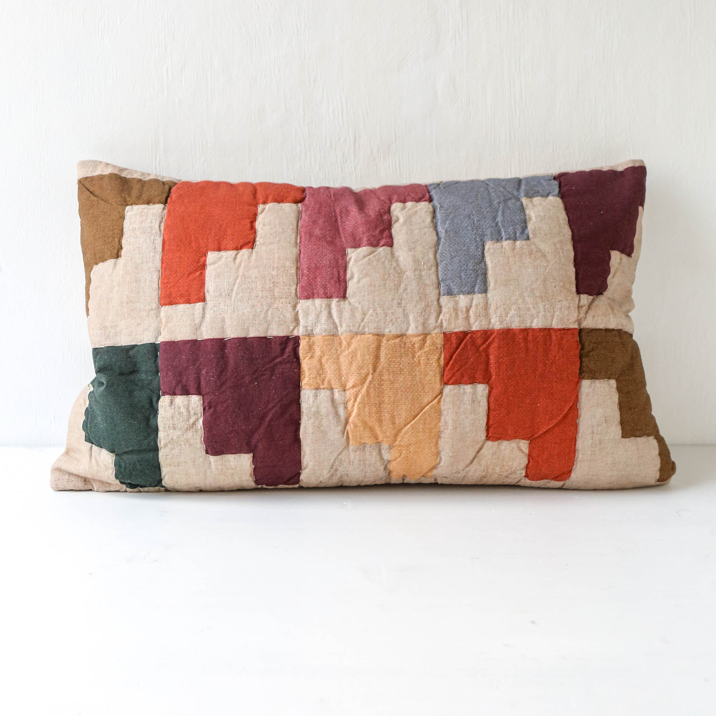 Multi Colour Blocks Oblong Cushion