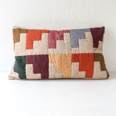 Multi Colour Blocks Oblong Cushion