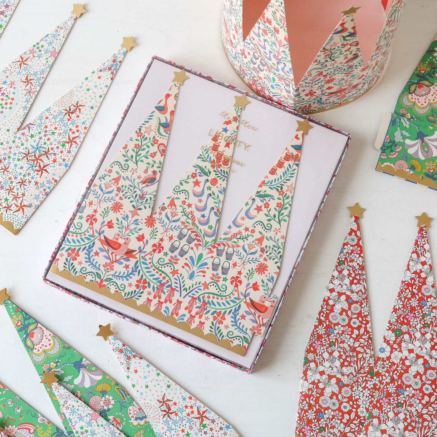 Meri Meri X Liberty Festive Party Crowns - Pack of 8
