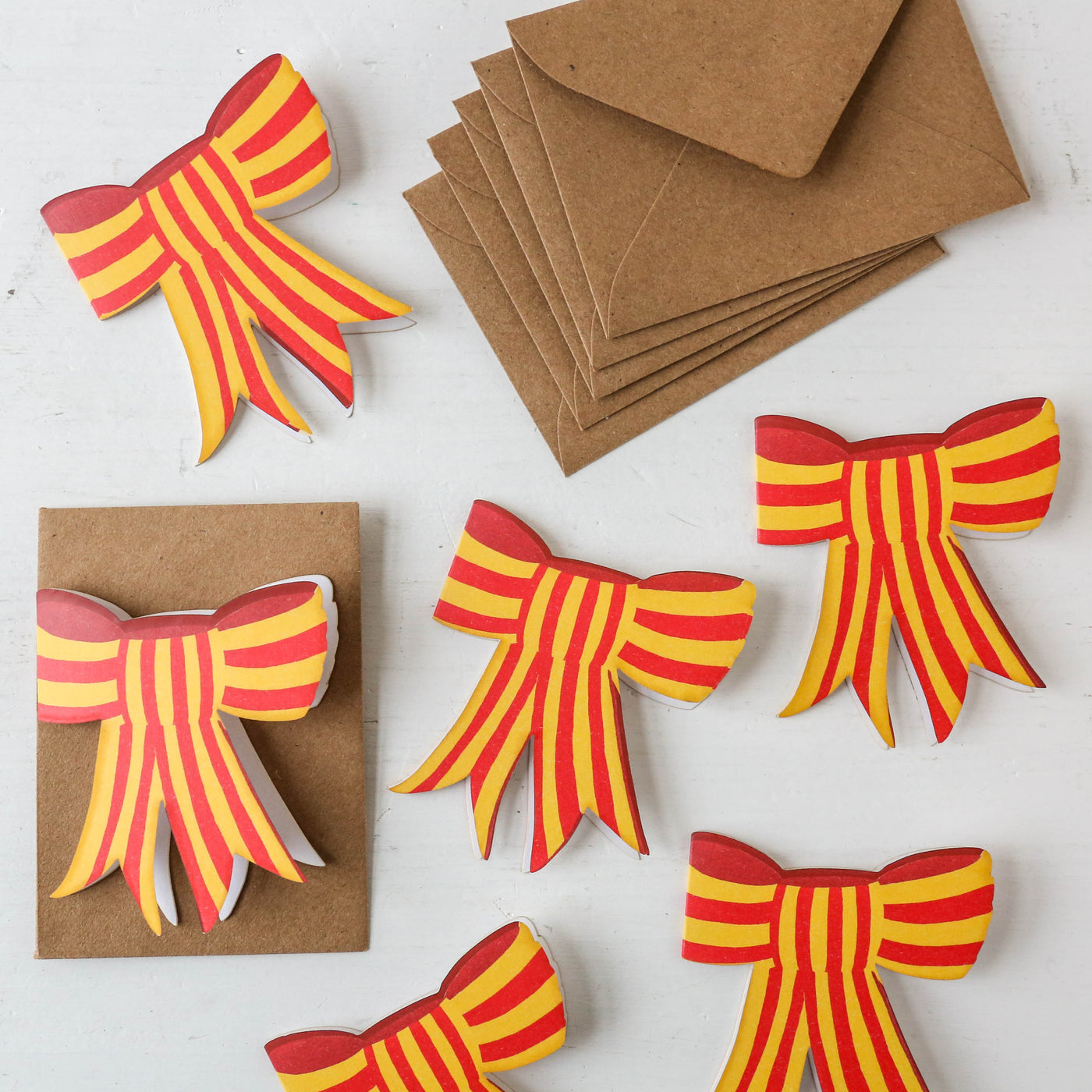 Stripy Bow Mini Cards - Box of 6