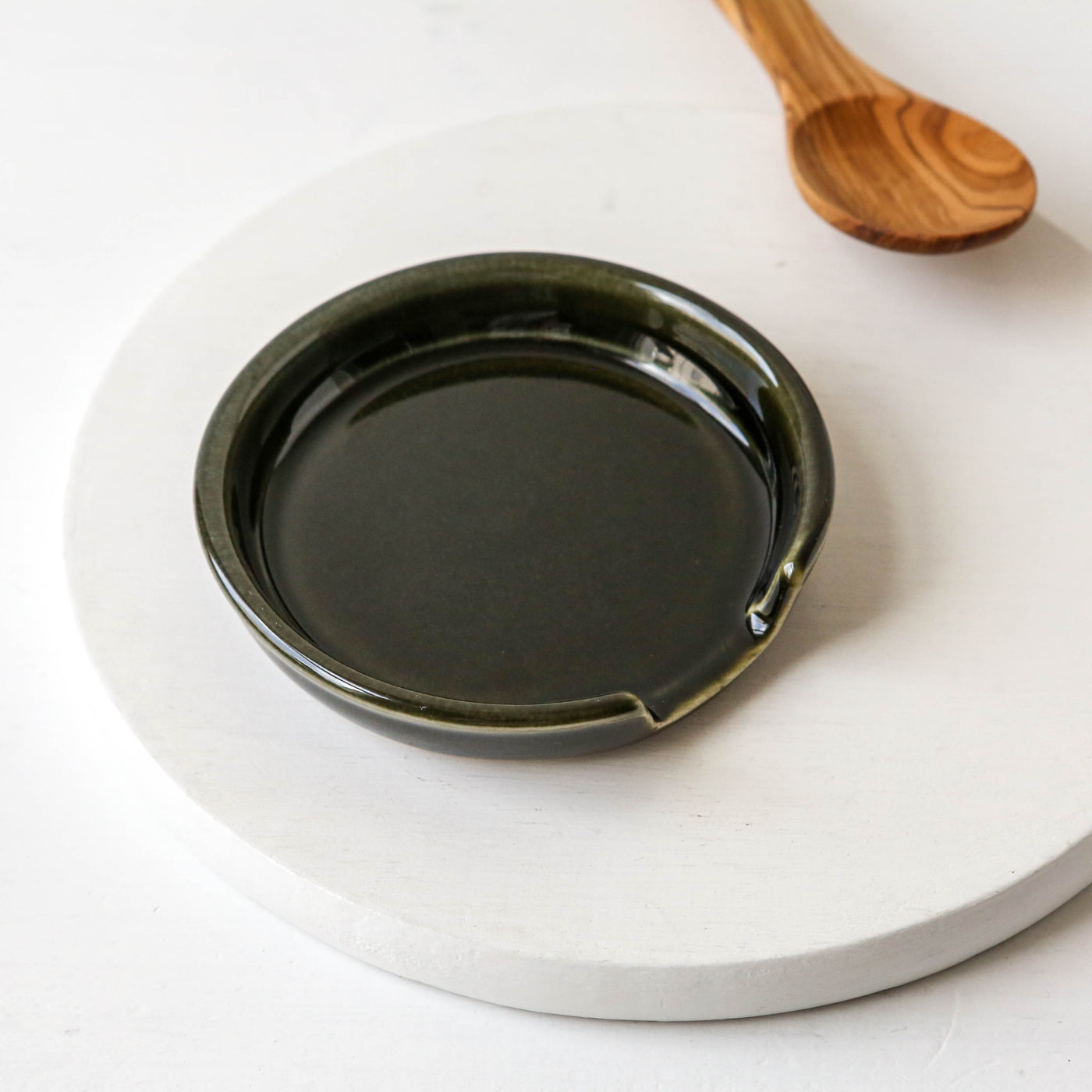 Ceramic Spoon Rest - Green