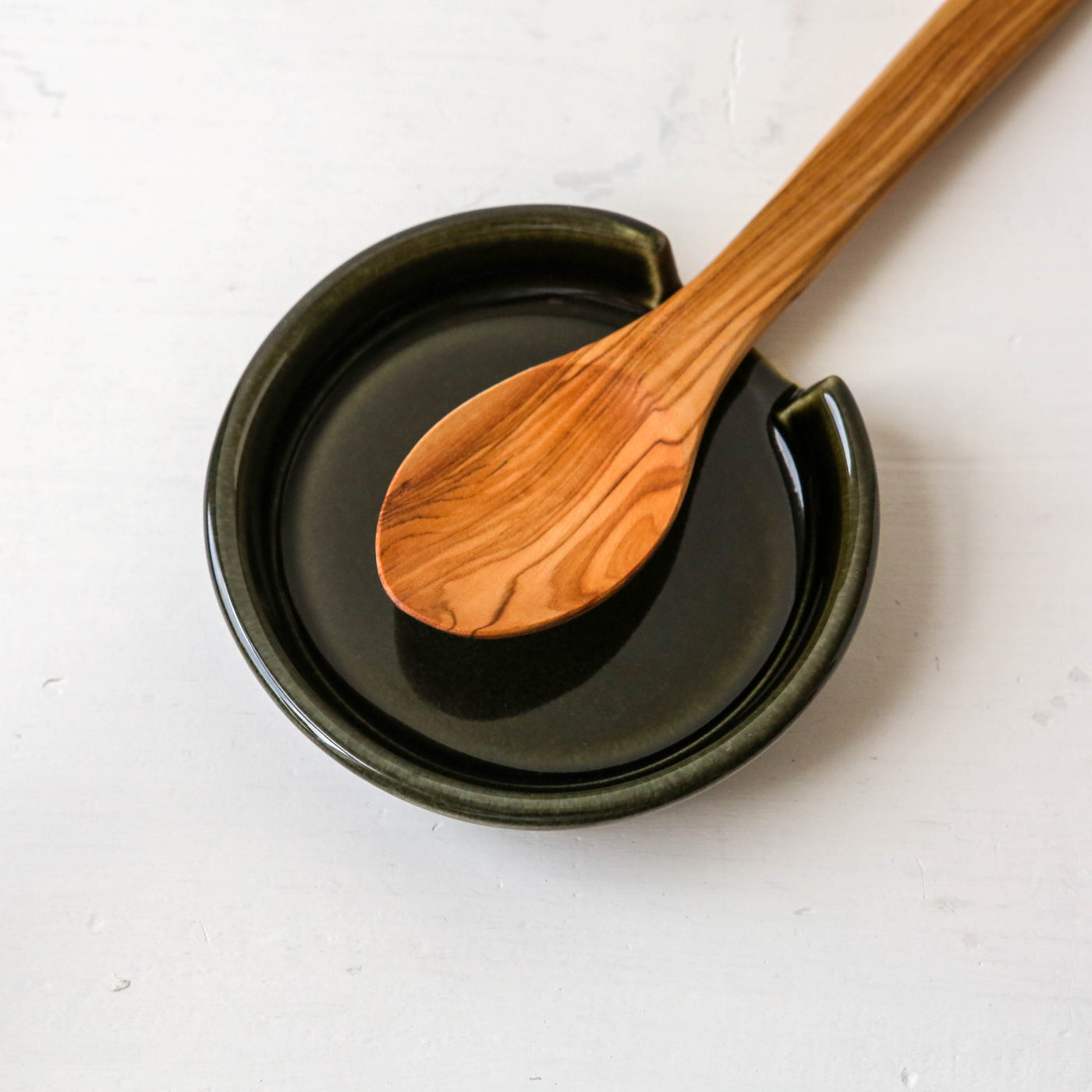 Ceramic Spoon Rest - Green