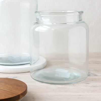 Glass Storage Jar With Wooden Lid - Medium