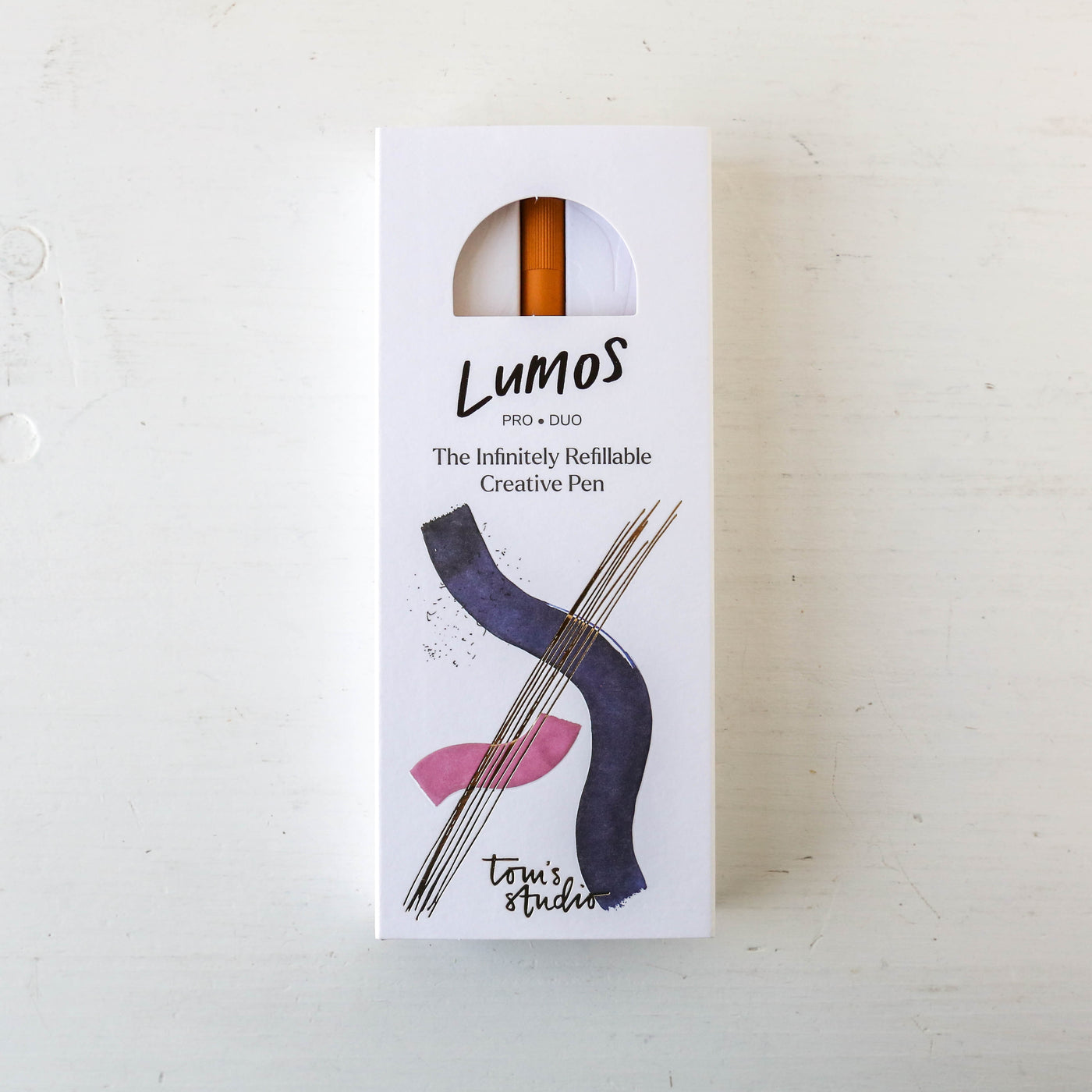 The Lumos Pro Duo Tip in Clementine - Two Refillable Pens with Multiple Tips