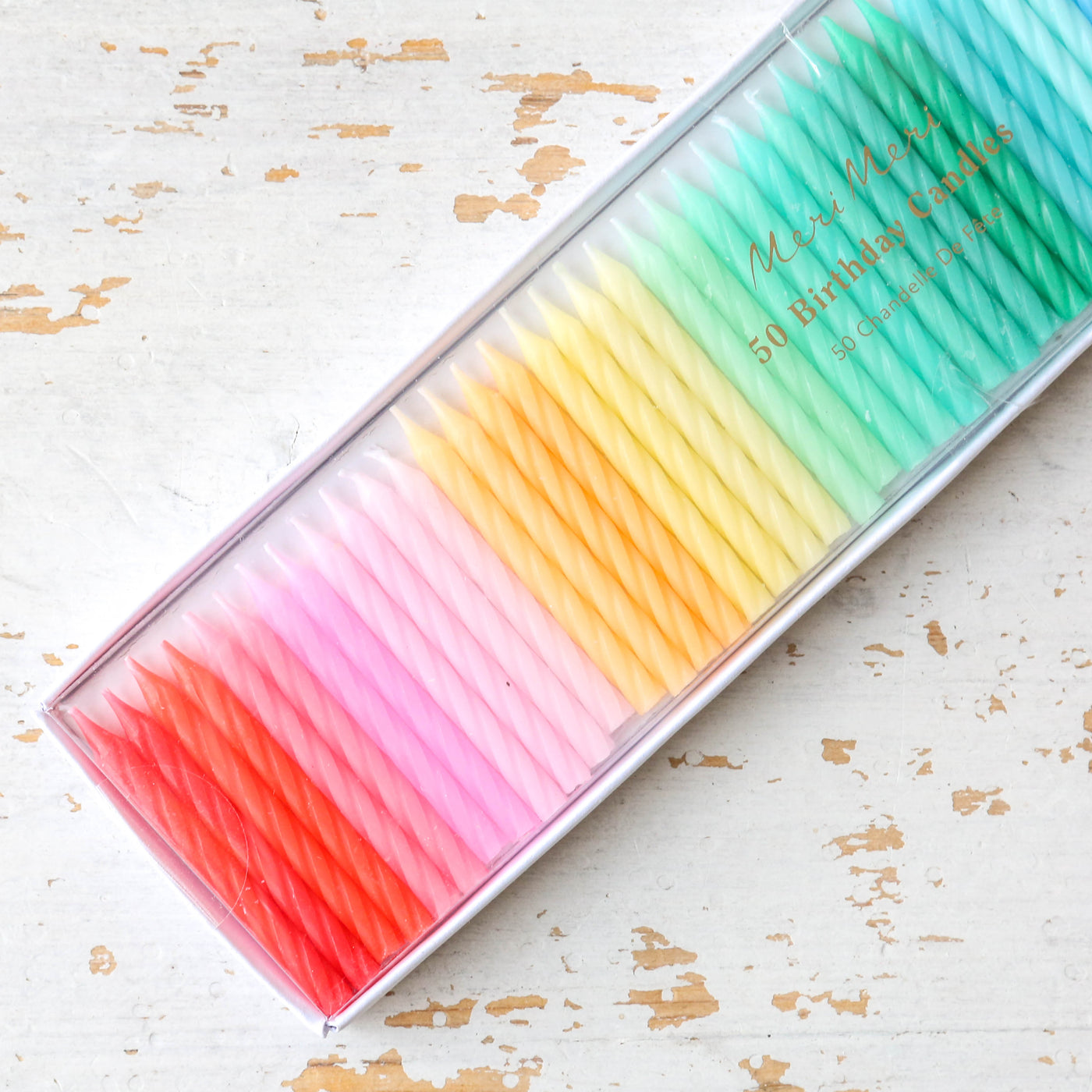 Rainbow Twisted Mini Candles