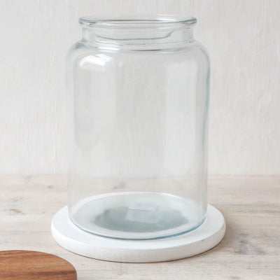 Glass Storage Jar With Wooden Lid - Large