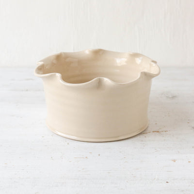 Frilly Bowl or Plant Pot - Glazed Stoneware