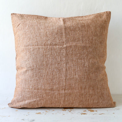 Linen Chambray Cushion Cover - Cinnamon
