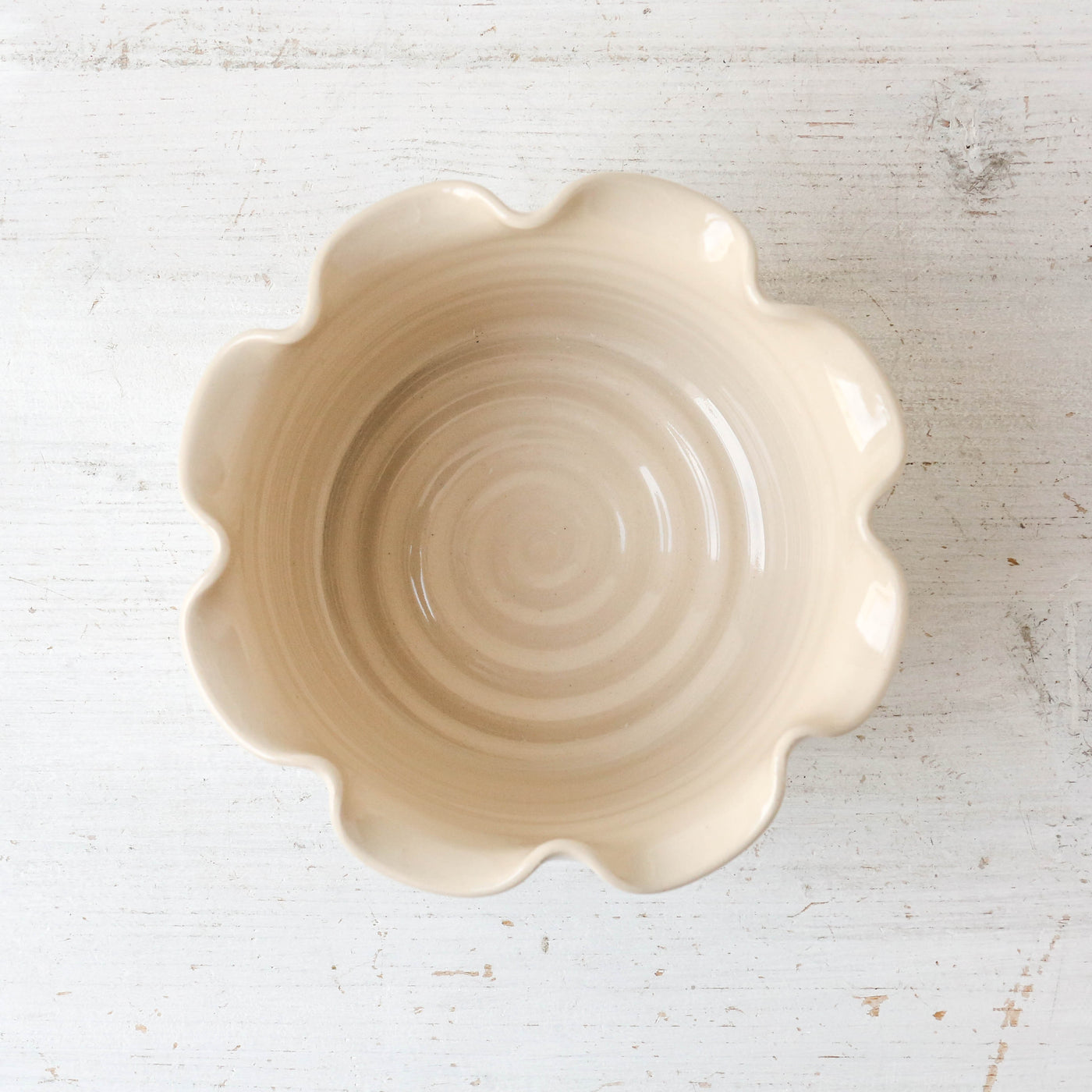 Frilly Bowl or Plant Pot - Glazed Stoneware