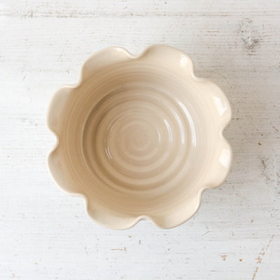 Frilly Bowl or Plant Pot - Glazed Stoneware