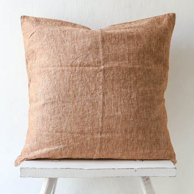 Linen Chambray Cushion Cover - Cinnamon