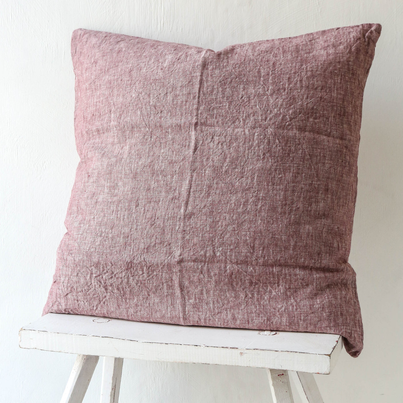 SALE Linen Chambray Cushion Cover - Aubergine