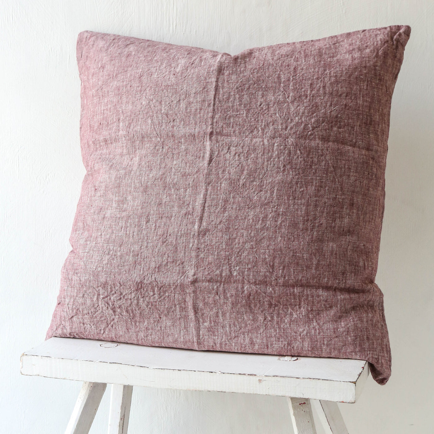 Linen Chambray Cushion Cover - Aubergine