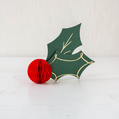 Holly Honeycomb Place Cards - Pack of 8