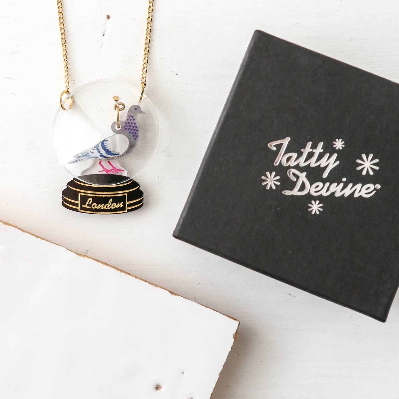 Pigeon Snow Globe Necklace